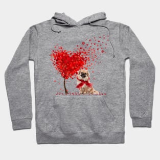 Happy Valentine's Day Heart Tree Love Tibetan Spaniel Hoodie